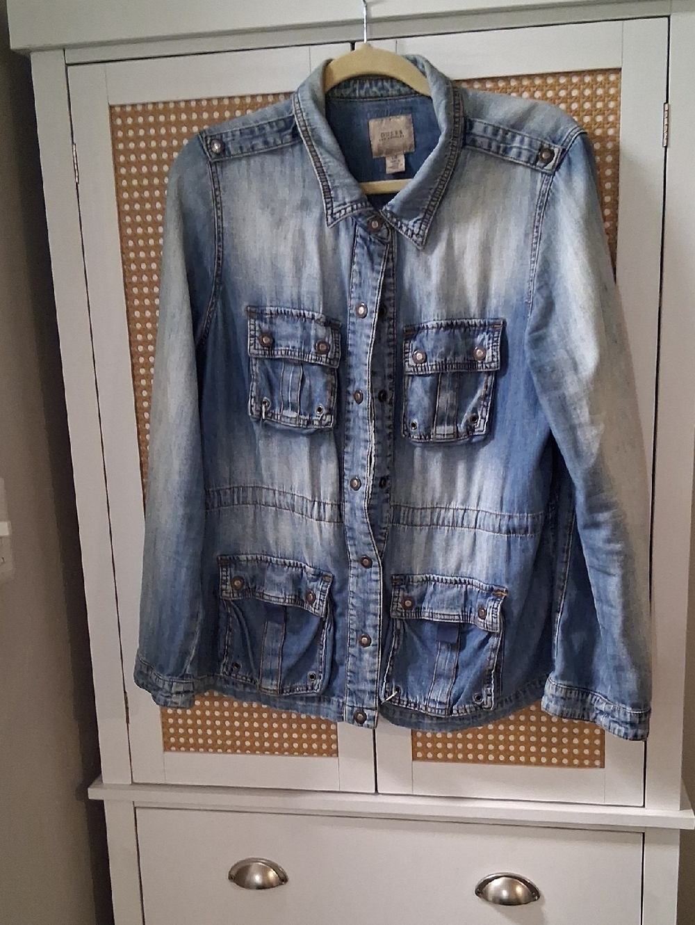 Guess Light Blue Denim Utility Jacket